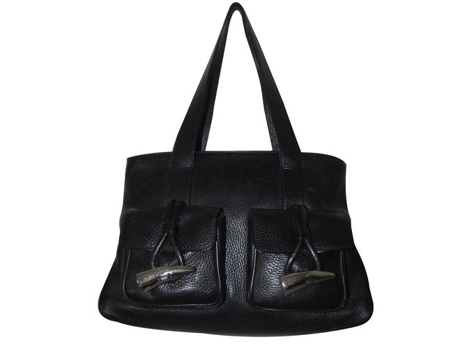Burberry Handbag Black Leather  ref.27405