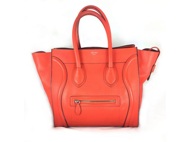 Céline Luggage Capucine Red Leather  ref.27432