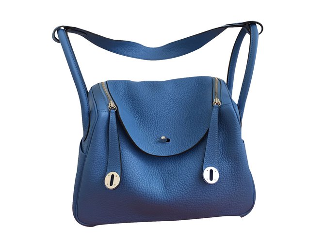 Hermès Lindy 30 Azul Couro  ref.27462