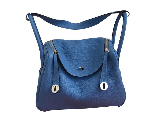 Hermès Lindy 30 Blue Leather ref.27462 - Joli Closet