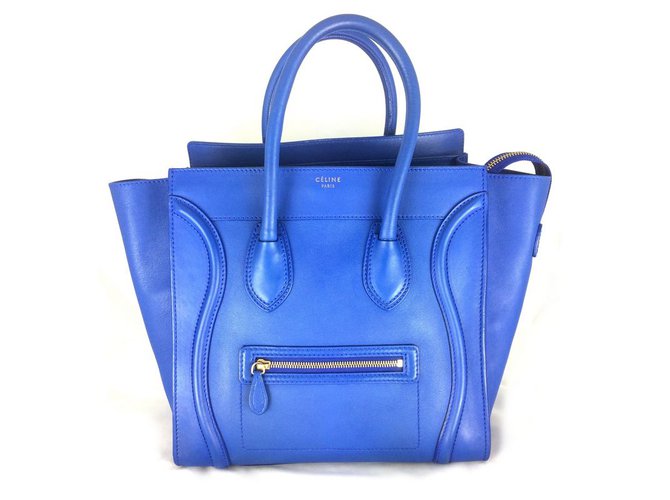 Céline Luggage Cuir Bleu  ref.27473
