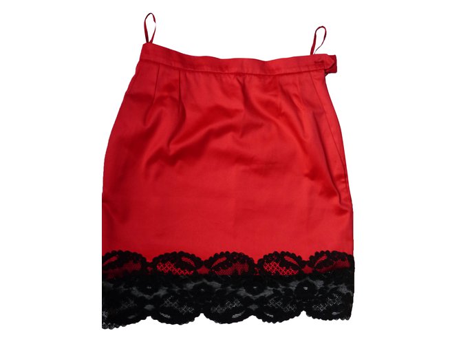 Yves Saint Laurent Skirts Red Cotton  ref.27484