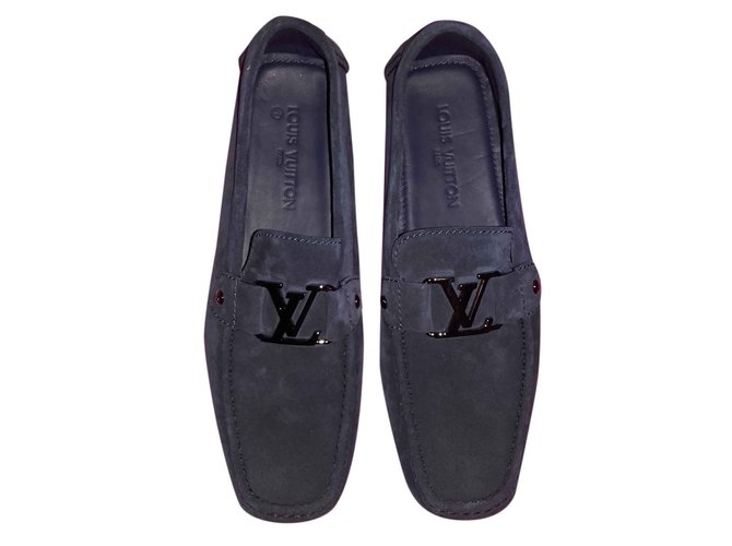 Louis Vuitton Loafers Slip ons Blue Leather  ref.27531