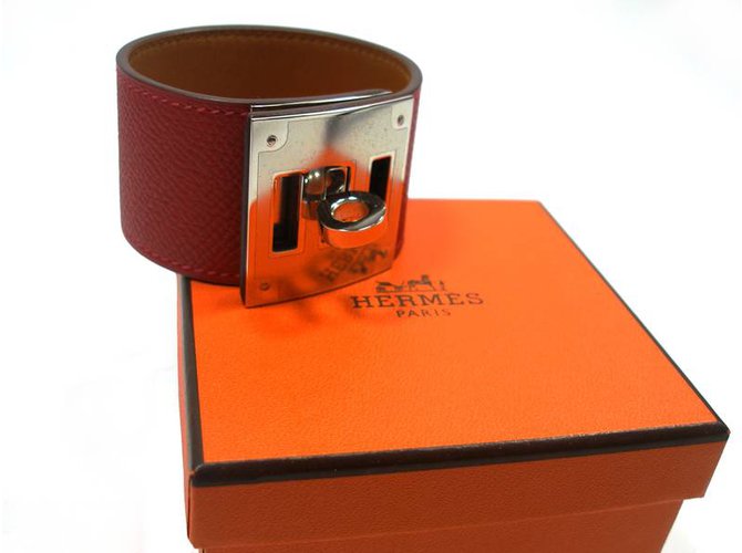 Hermès Bracelet Kelly Dog Cuir Rouge  ref.27547