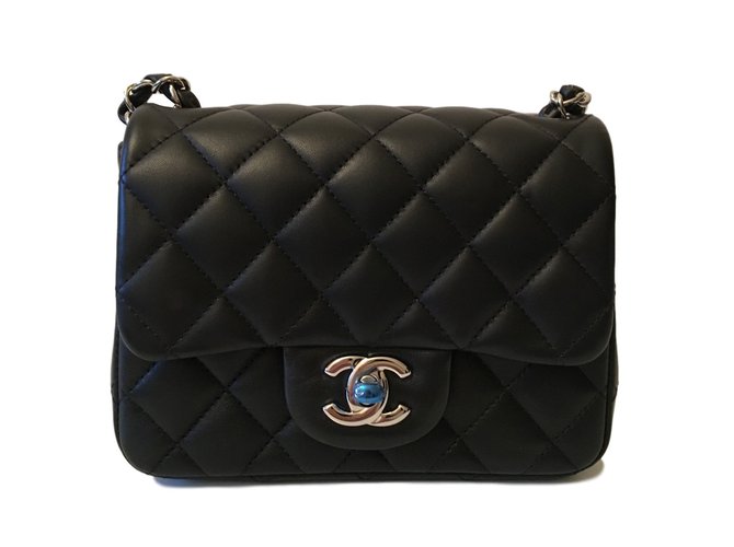 Chanel Quilted Mini Square Flap Black Caviar Silver Hardware – Coco  Approved Studio