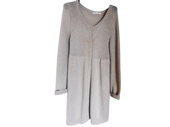 Berenice Strickjacke aus Wolle und Kaschmir Beige