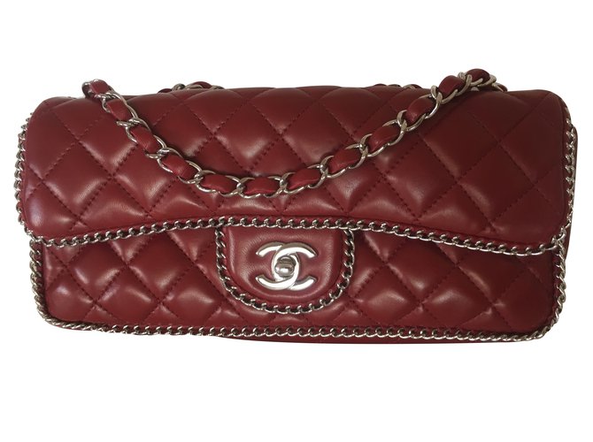 Timeless Chanel Handbag Red Leather  ref.27664