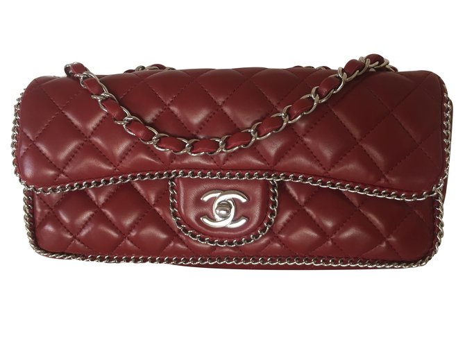 Timeless Chanel Handtasche Rot Leder  ref.27664
