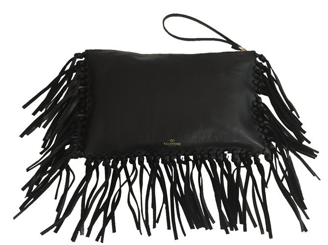 Valentino Clutch bag Black Leather  ref.27675