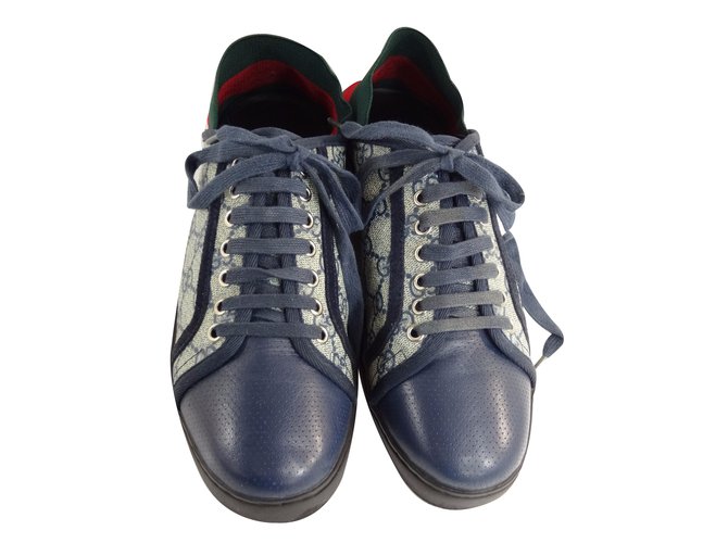 Gucci scarpe da ginnastica Blu Pelle  ref.27700
