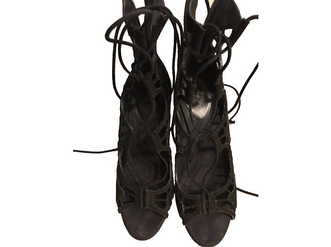 Giuseppe Zanotti Sandalen Schwarz Hirschleder 38.5IT