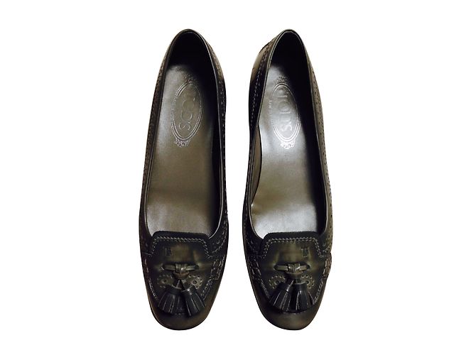 Tod's Leder Ballerinen Grau Größe 38