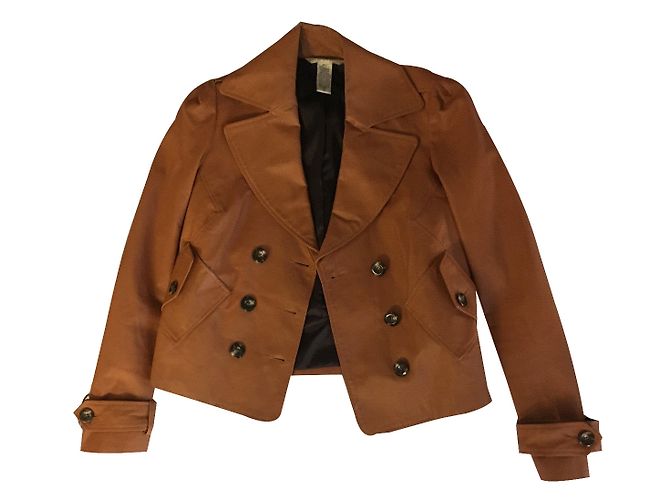 Diane Von Furstenberg Leather Jacket Cognac