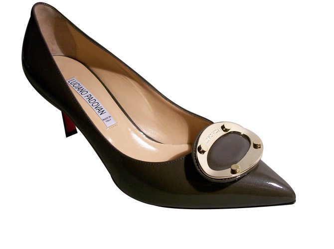 Luciano Padovan Heels Grey Patent leather  ref.27937