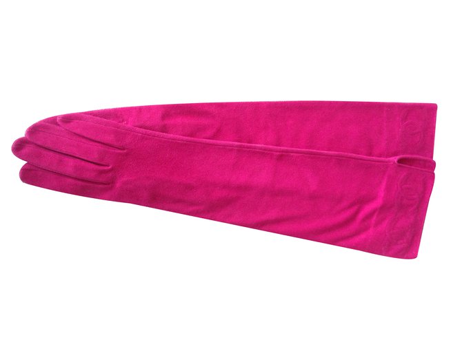 Chanel Gloves Pink Suede  ref.27938