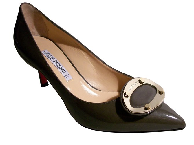 Luciano Padovan Heels Grey Patent leather  ref.27940