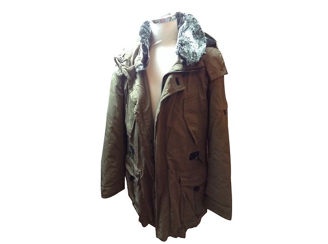 Hugo Boss Khaki Fur Coat