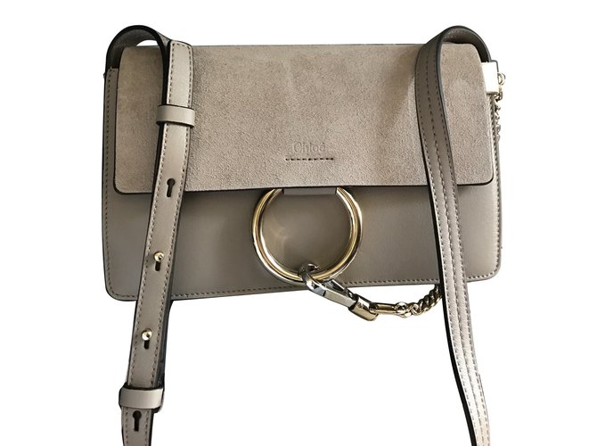 Chloé Faye Taupe Couro  ref.28018