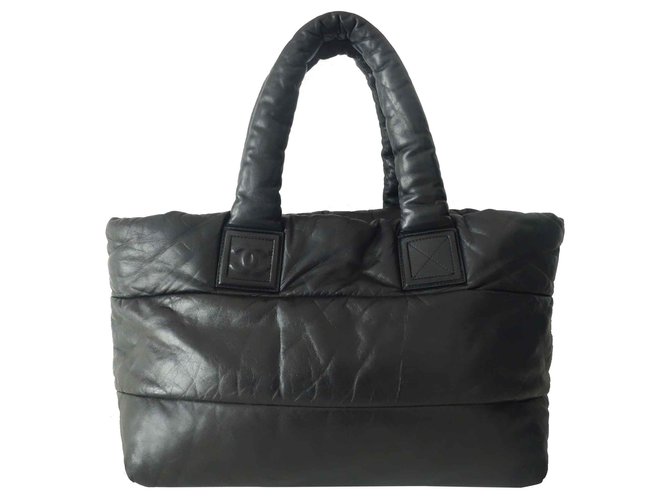 Chanel Co Reversible Handbags Leather Black Ref 28026 Joli Closet Chanel Co Reversible Handbags Leather Black Ref 28026