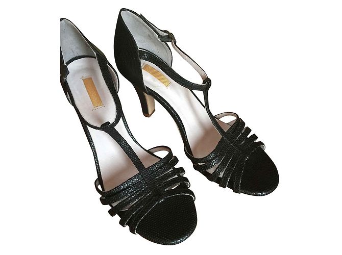 Autre Marque Bill Tornade Pumps Schwarz Schlangeneffekt 8cm Absatz