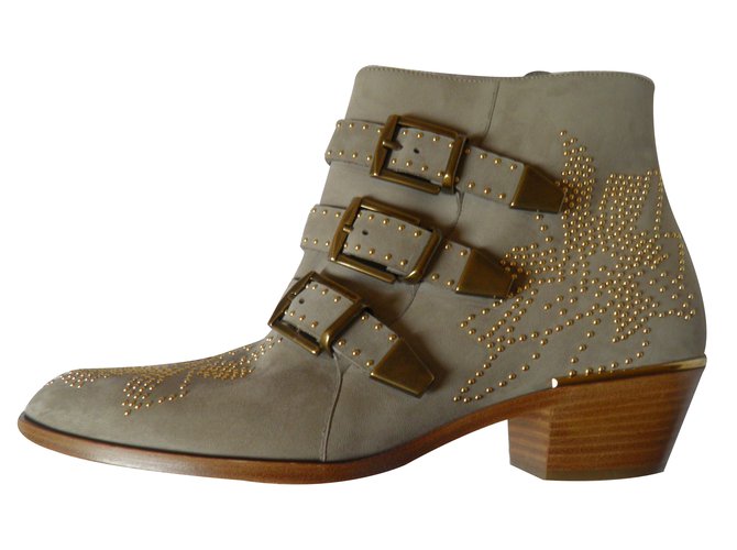 Chloé Ankle Boots Grey Suede  ref.28253