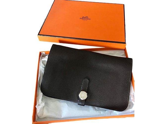 Hermès DOGO wallet Chocolate