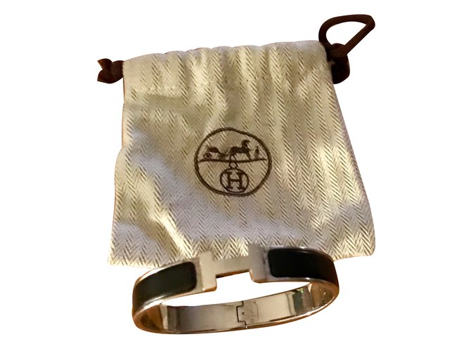 Hermès Pulsera Negro Acero