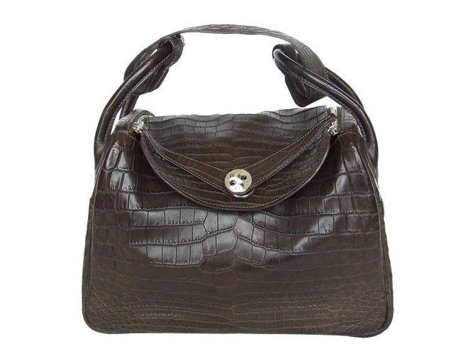 Hermès Lindy Brown Exotic leather  ref.28288