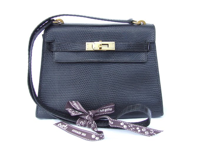 Hermès Mini Kelly 20 cm Schwarz  ref.28304