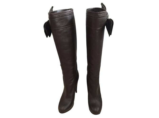 Dior Boots Brown Leather  ref.28399
