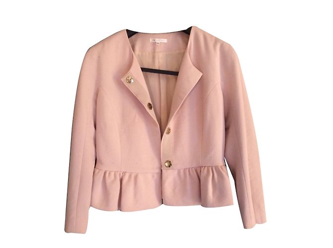 Chaqueta corta de lana rosa Paule Ka