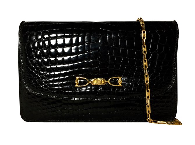 Céline Clutch bag Black Exotic leather  ref.28475