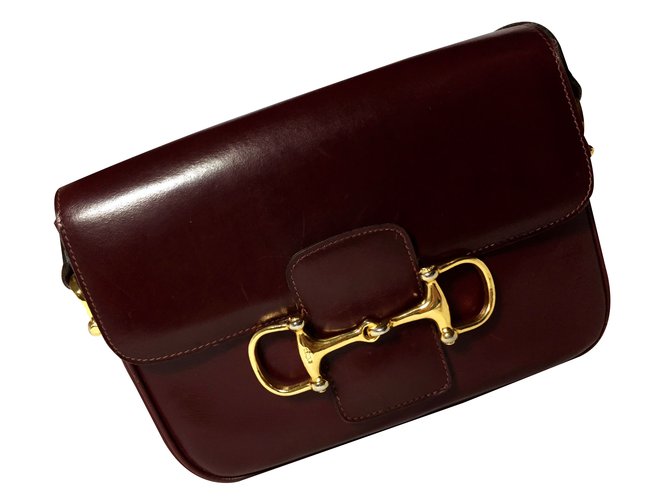 Céline Handbag Dark red Leather  ref.28476