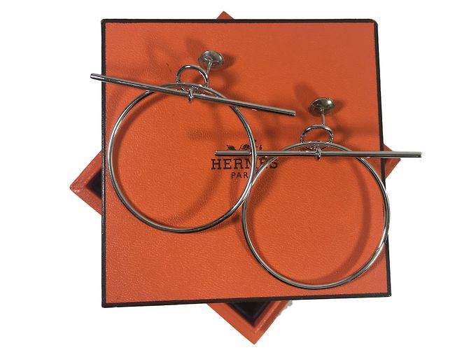 Hermès Loop earrings Silvery