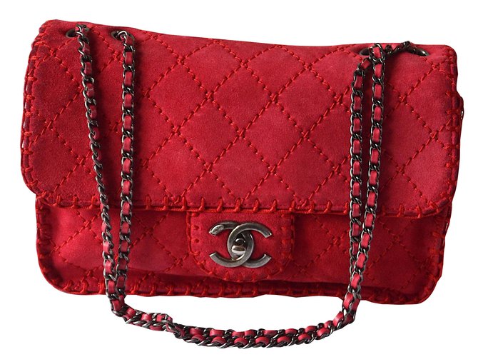 Classique Chanel Timeless Suede Rose  ref.28501