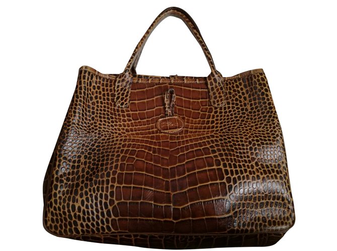 Longchamp Roseau Brown Leather  ref.28616