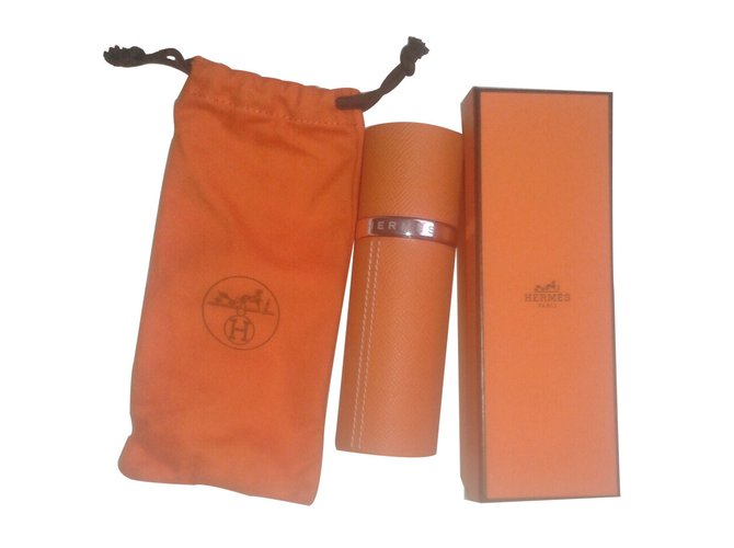 Hermès Parfum case Orange Leather  ref.28618
