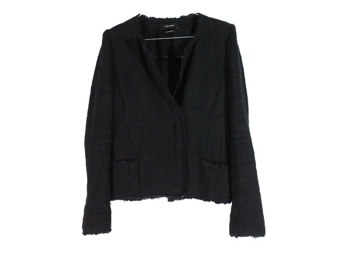 Isabel Marant Jacket Black Cotton Linen Elastane Polyamide  ref.28676