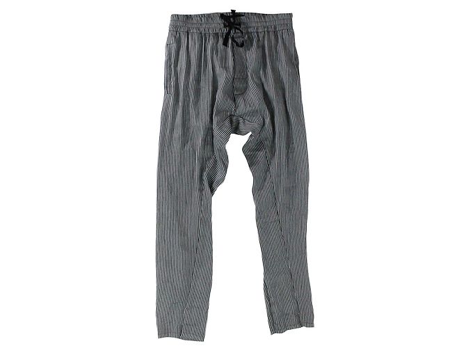 Pantaloni Haider Ackermann in seta e lino a righe