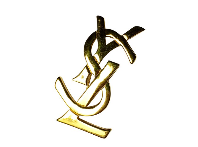Yves Saint Laurent Broche Dourado Metal  ref.28708