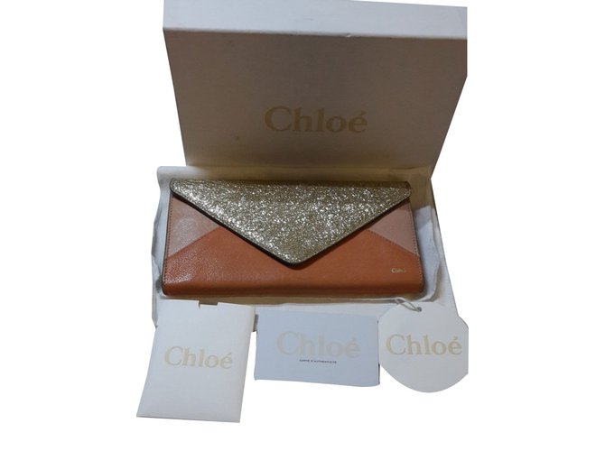 Chloé Edición limitada de patchwork Dorado Cuero  ref.28746
