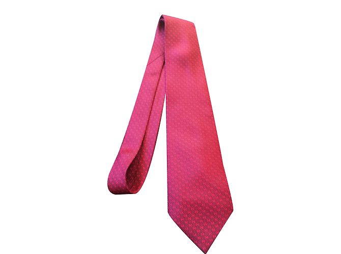 Hermès Tie Dark red Silk