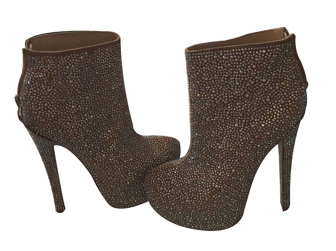 Botas de cano curto Kandee em couro de cordeiro e cabra cor carne