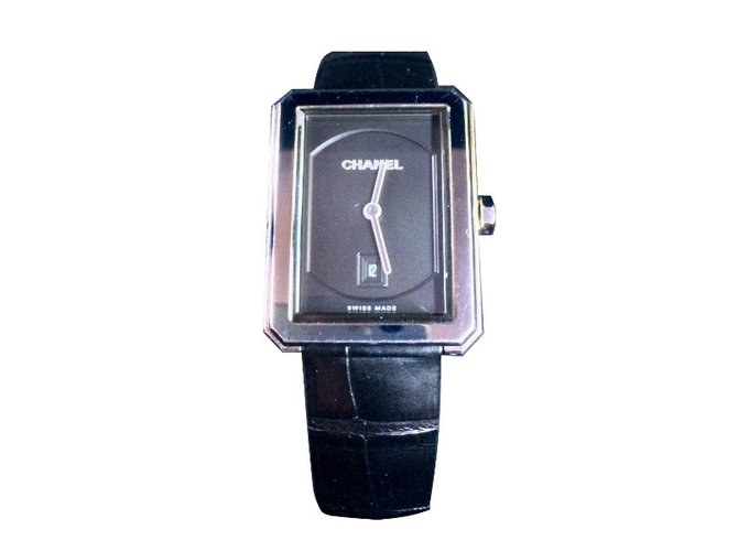 Chanel Buen reloj Negro Acero  ref.27533