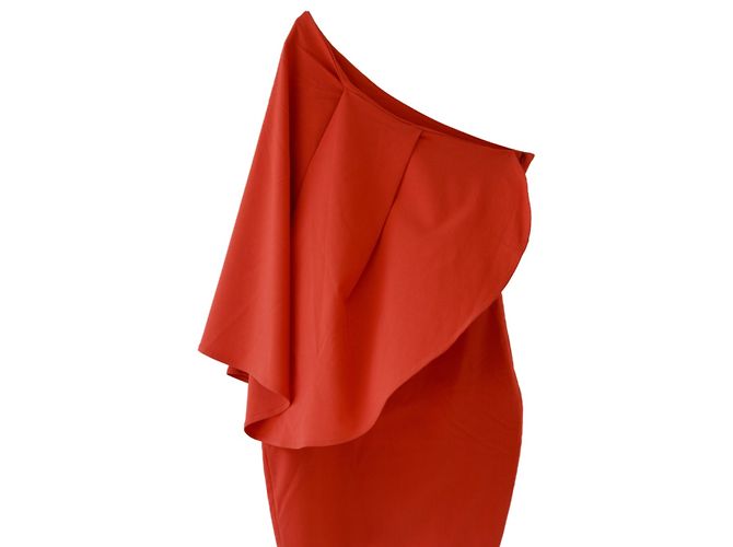 Vestido Aqaq de tecido laranja