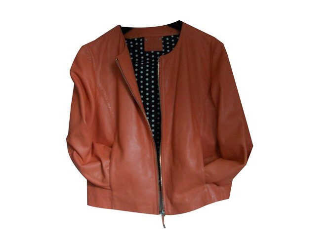 Massimo Dutti Jacket Orange Leather  ref.28899