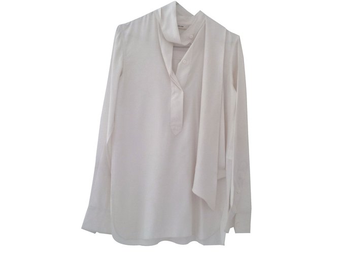 Céline Silk blouse White  ref.28952