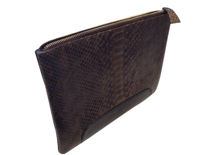 Autre Marque Python Leather iPad Case Ebony