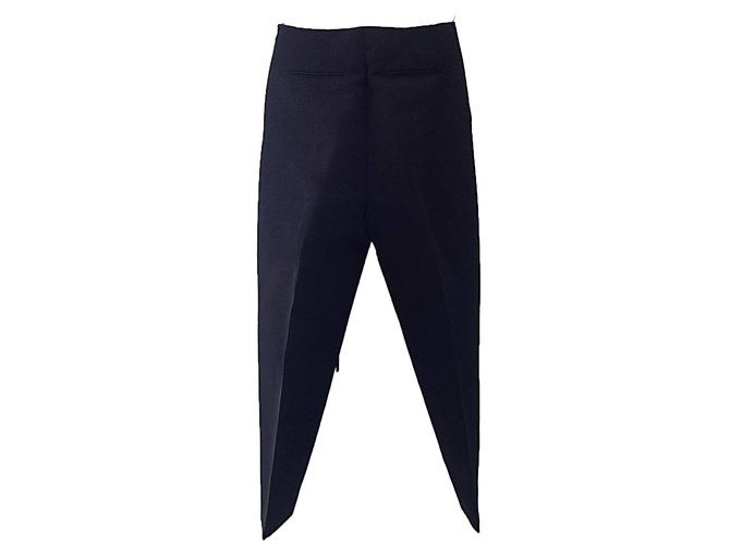 Céline Runway trousers with a couture shape Black Silk Wool  ref.28993