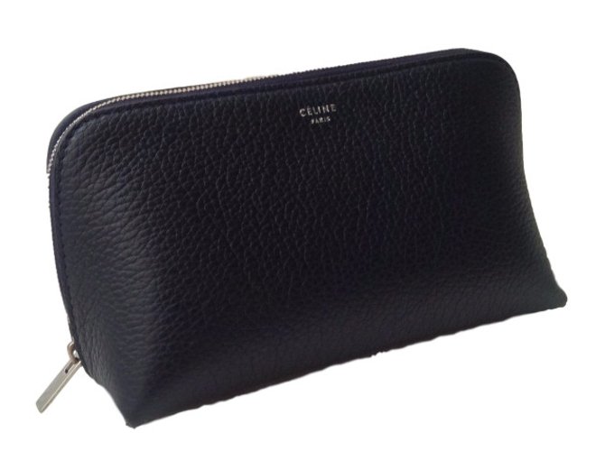 Céline Leather pouch Blue  ref.29001